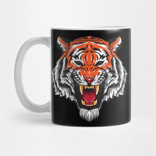 Angry Tiger Head by TomCage